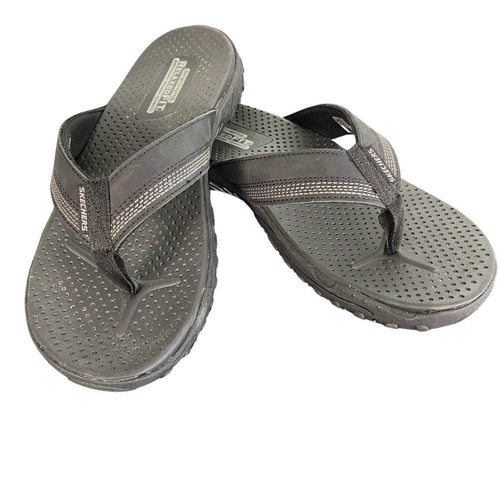 Skechers Men's Relaxed Fit 360-Reggae-Cobano Black Sandals Size 12